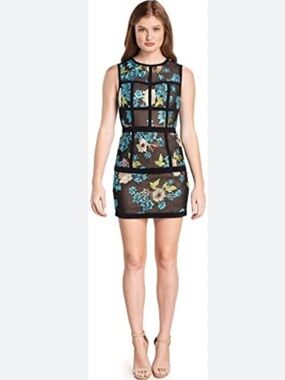 Dress the Population Roxana Embroidered Bodycon Mini Dress